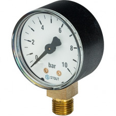 Манометр STOUT радиальный. Корпус Dn 50 мм 6 бар 1/4"