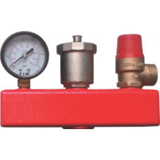 RISPA Группа безопасности котла STANDART  3/4" 3 бара до 50 кВт красная (884340)
