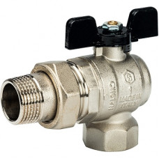 Кран шаровой Stout (бабочка) с американкой угловой 1 PTFE (8/32)