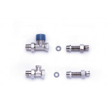 iTermic Комплект подключения конвектора ITFS,прямой (термовент. М30х1,5+кран.обр+2.трубки м.гибк)