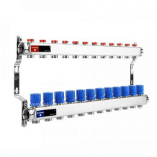 Varmega Коллектор без расходомеров и без кранов 1". 12 выходов x 3/4"EK  НЕРЖ (1/4)