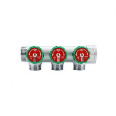 VARMEGA Коллектор регулирующий 1" на 3 выхода 1/2" хромированный (1/36)