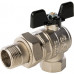 Кран шаровой Stout (бабочка) с американкой угловой 3/4 PTFE (12/48) купить в Воронеже 