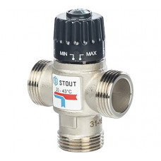 STOUT Термостатический смесительный клапан 1"НР 20-43°С KV 1,6 боковое смешение (1/10)