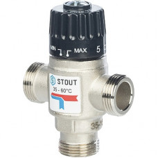 STOUT Термостатический смесительный клапан 3/4"НР 35-60°С KV 1,6 боковое смешение (1/10)