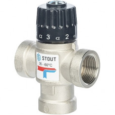 STOUT Термостатический смесительный клапан 3/4"ВР 35-60°С KV 1,6 боковое смешение (1/10)