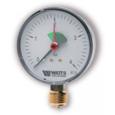 Манометр радиальный 1/4" 0-4 бар Ø63мм ( Watts)