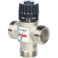 STOUT Термостатический смесительный клапан 1"НР 20-43°С KV 2,5 боковое смешение (1/10)