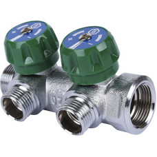 STOUT Коллектор регулирующий 3/4", 2 отвода 1/2" плоское уплотнение